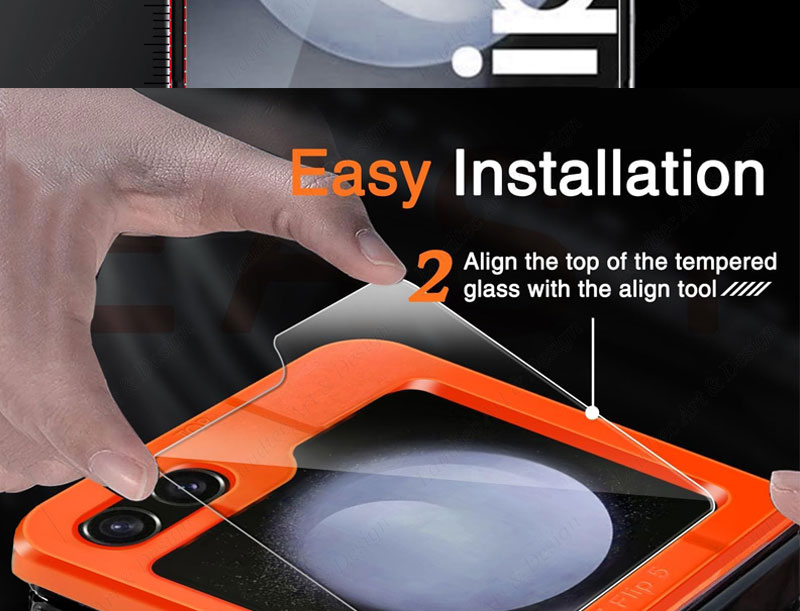 Laudtec GHM009 With Built In Waterproof Case Phone Tempered Glass Protector Samsung Screen Protectors For Galaxy Z Fold 5 factory