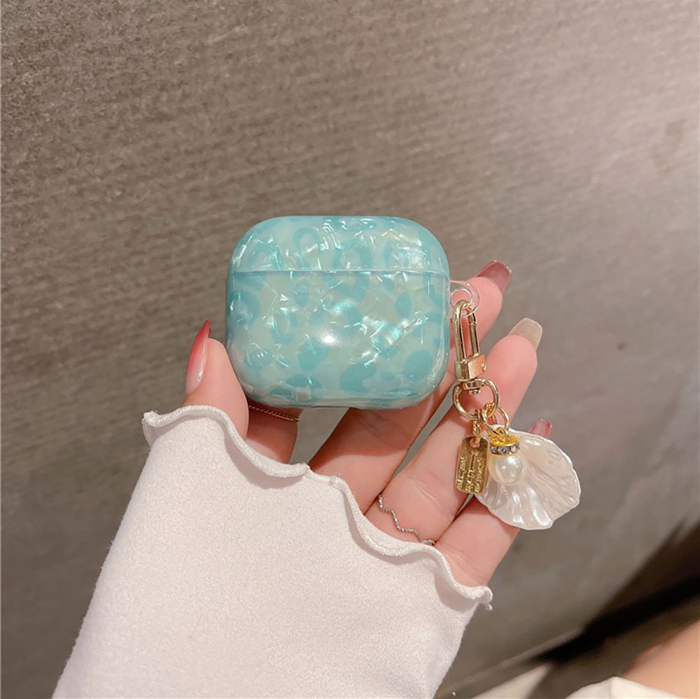 Laudtec EJK03 Purple Keychain Seashell Metal Hook Pearl Shell Flower Case For Airpod Airpods Pro 2 3 2Nd 2Da 3Rd Gen Generation details