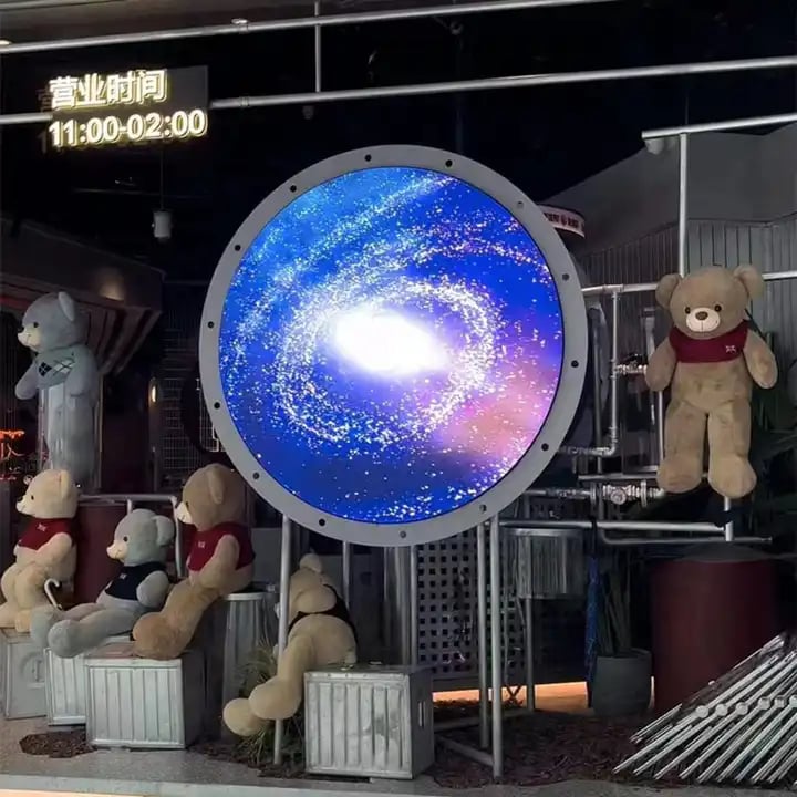 Full HD Round Screen LED LCD Display Panels Media Player Digital Signage Circular for Advertising Video Logo details