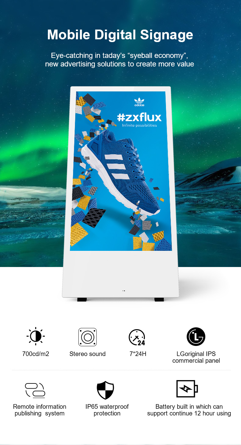 2023 new model Poster LCD Advertising Players Monitor Portable Digital Signage and displays factory