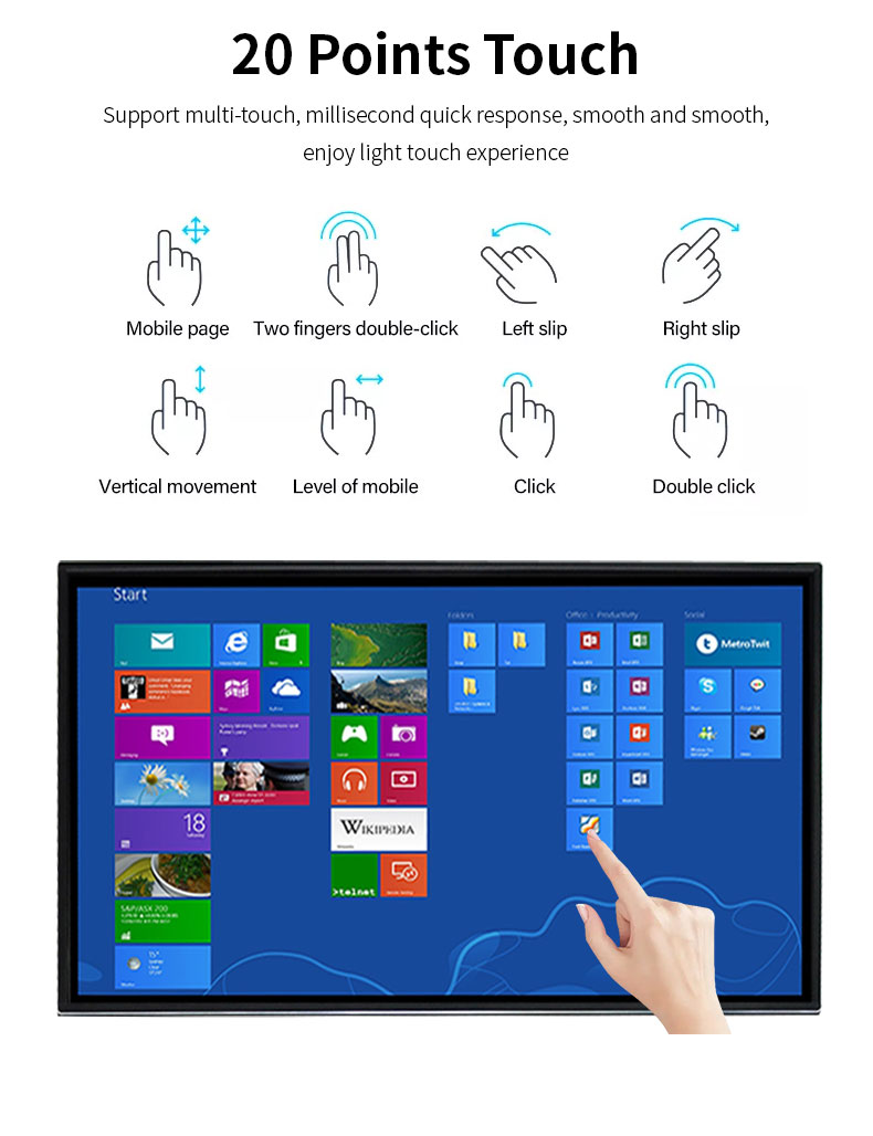 Factory Floor standing 21.5 inch slim capacitive screen inquiry kiosk details
