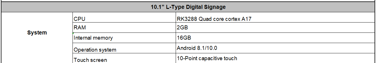 RK3288 Android 8.1 IPS 10 Points Touch Screen Feedback L Type 10 Inch Tablet PC for Bank Hotel Restaurant Taxi manufacture