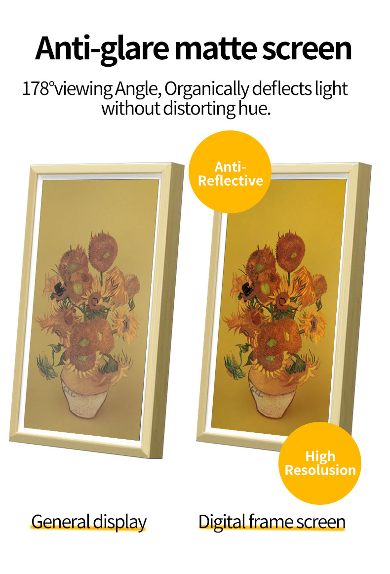 Wholesale 21.5/32 inch frameo wall mount art frame digital NFT display wifi 4K IPS matte screen digital photo frame supplier