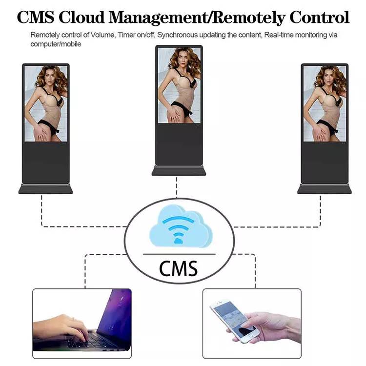 2024 Best model 43 49 55 65 inch android LCD advertising touch screen media video display lcd ultrathin digital signage kiosk supplier
