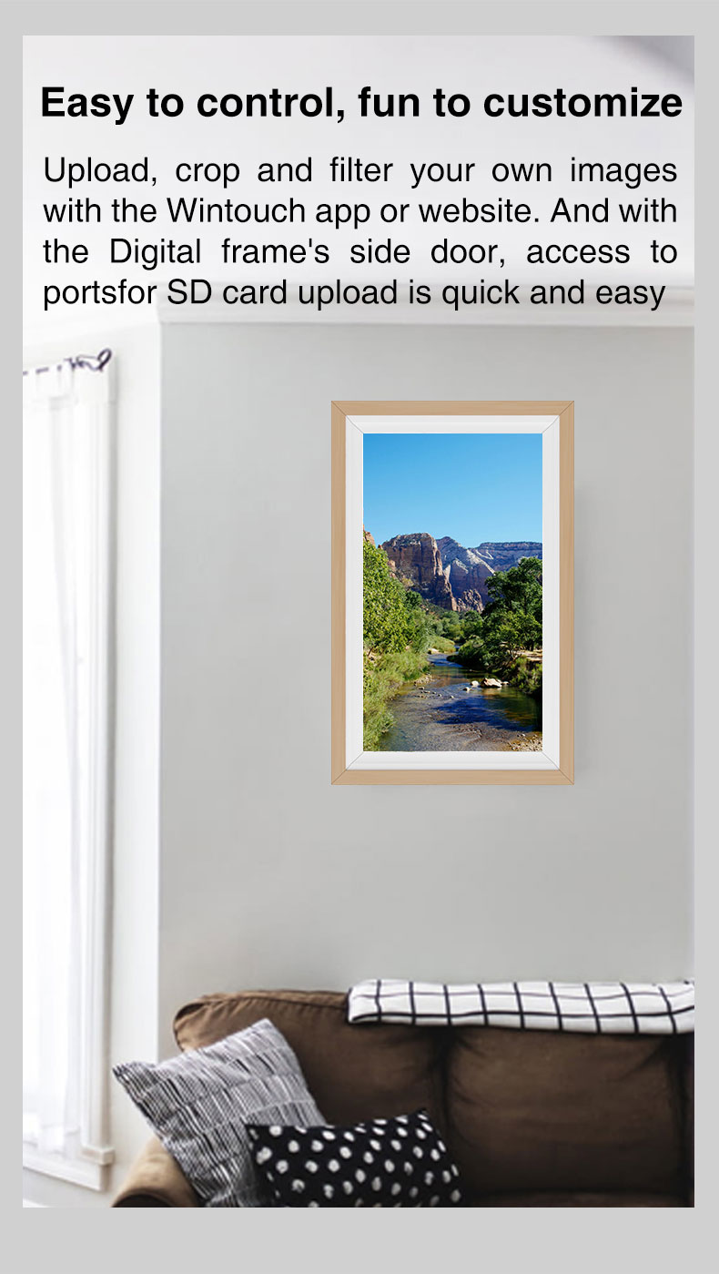 Wholesale 21.5/32 inch frameo wall mount art frame digital NFT display wifi 4K IPS matte screen digital photo frame manufacture