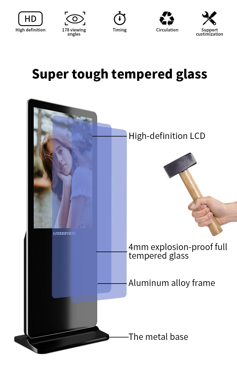 43 49 55 Inch Indoor Android Floor Stand Touch Screen Display Advertising Totem Lcd Digital Signage supplier