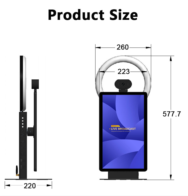 Smart Live Broadcast Machine With Magnetic Suction Beauty Fill Light & HD camera Streaming Equipment manufacture
