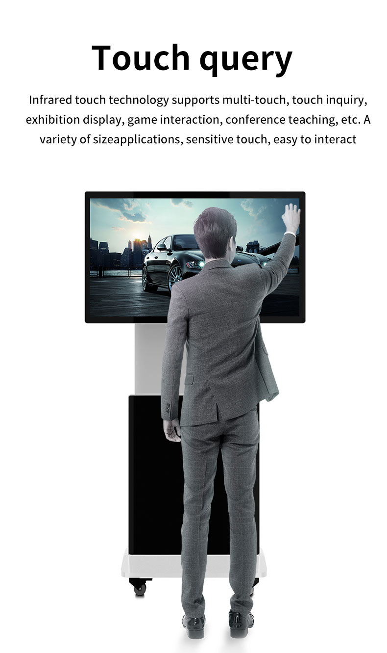 2023 New Arrival Split Screen High Quality 43 49 55 inch Rotating Advertising Display Floor Standing Totem For Shopping Mall details