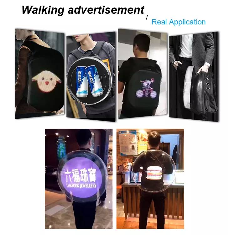 Holographic Advertising Machine Screen Small 3D Led Fan Backpack Sale Display Advertising LED Fan Display with Backpack manufacture