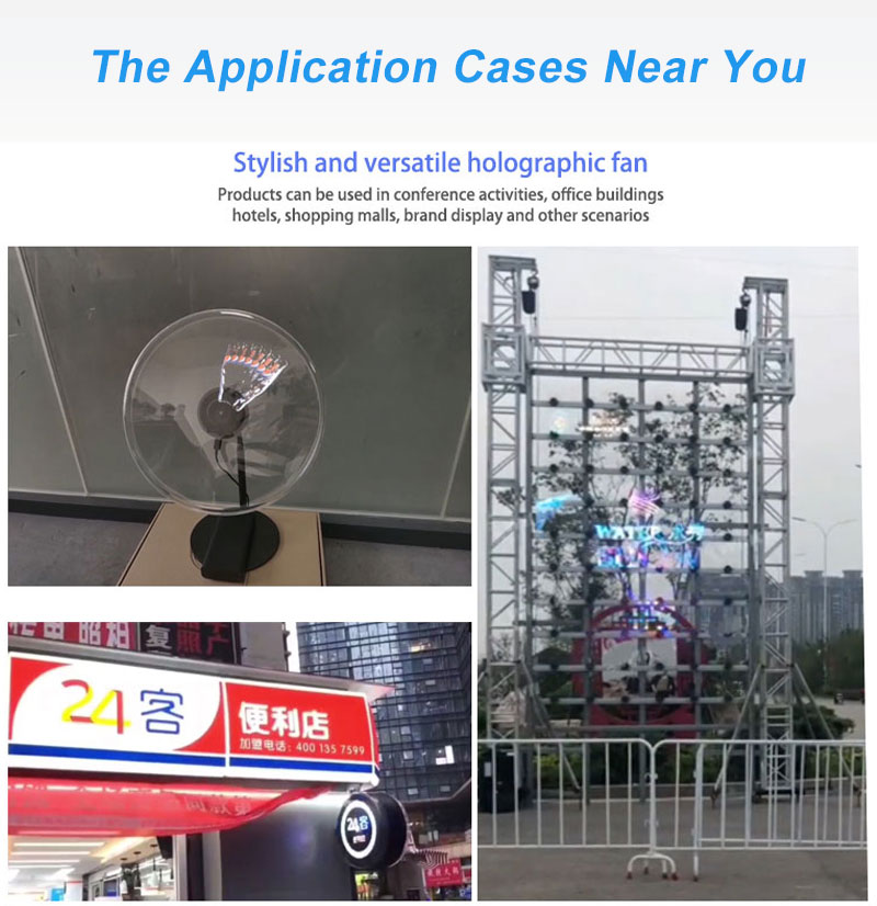 4 Blades HD Projector Holographic Display 1920*1080 Spinning 3D Projector LED Advertising Hologram Fan factory