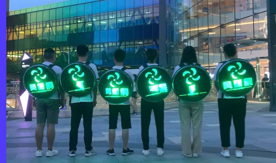 Holographic Advertising Machine Screen Small 3D Led Fan Backpack Sale Display Advertising LED Fan Display with Backpack supplier