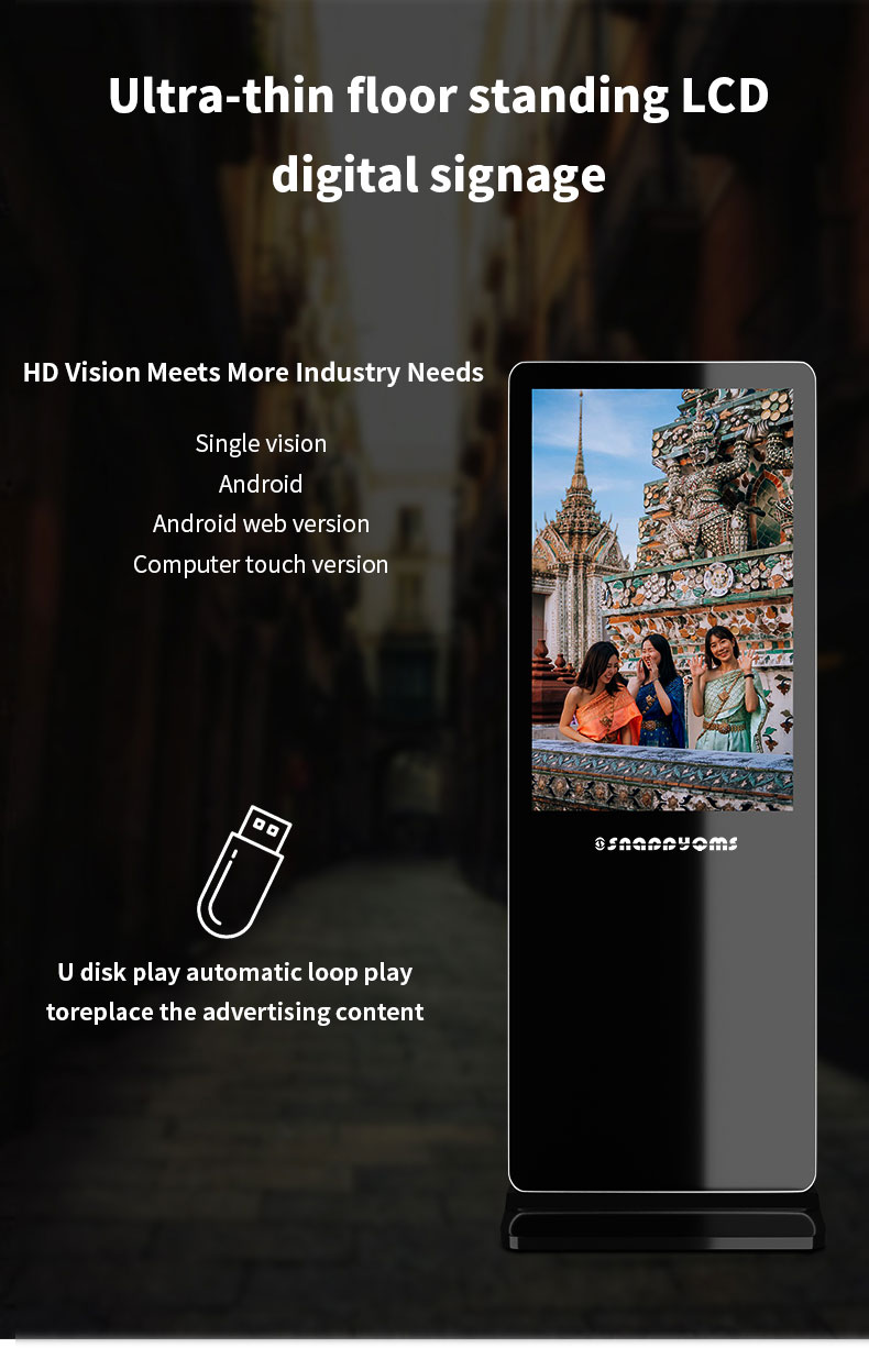 43 49 55 Inch Indoor Android Floor Stand Touch Screen Display Advertising Totem Lcd Digital Signage factory
