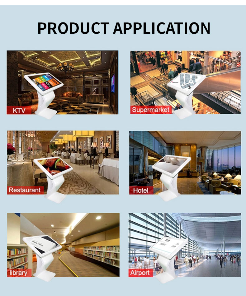 Factory Floor standing 21.5 inch slim capacitive screen inquiry kiosk details