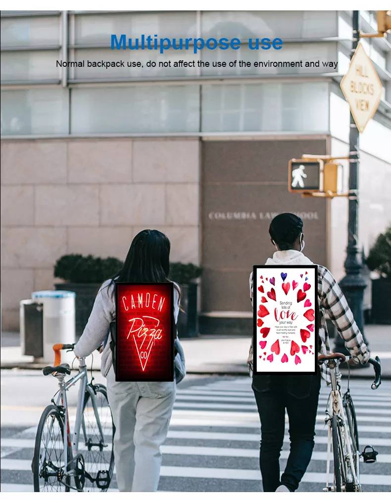 Portable Poster 21.5 inch Mobile Digital Screen LCD Advertising Player Display Human Walking Backpack Billboard with Battery supplier