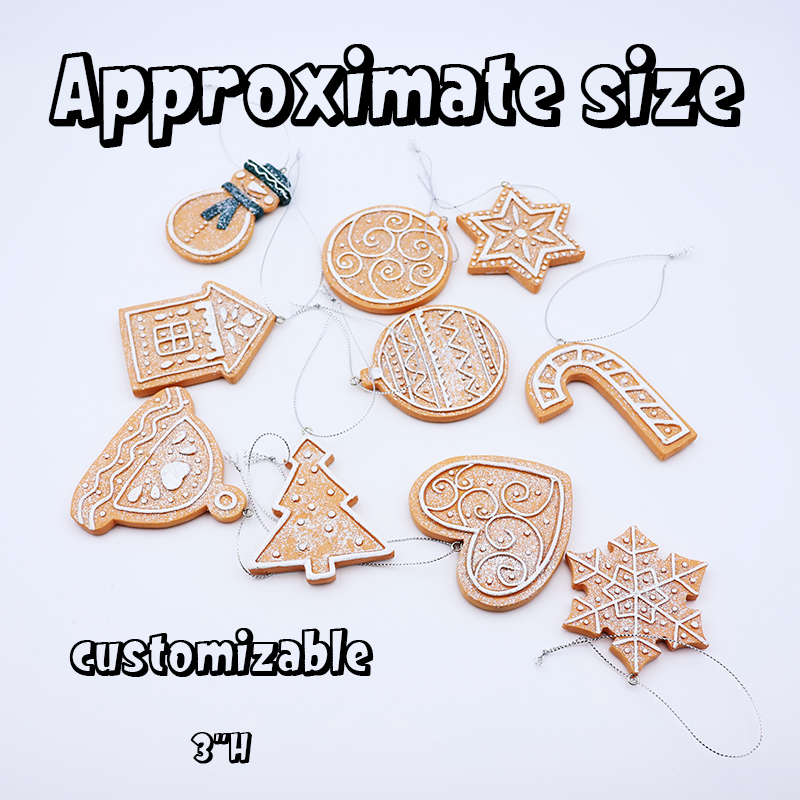 Home ornaments resin gingerbread Christmas tree hanging details