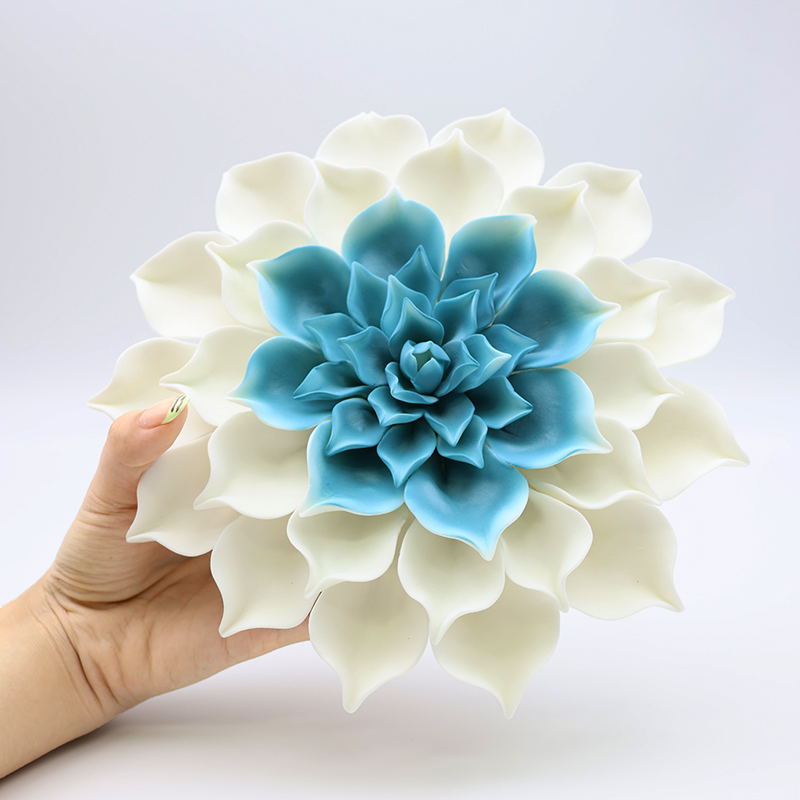 living room for wall hanging decor 3d art ceramic dahlias flower supplier