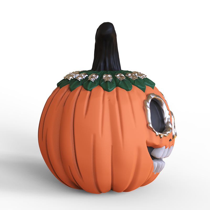 Custom Day of the Dead resin skull pumpkin figurines ornaments details