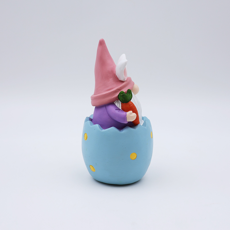 Custom craft Nordic hme festival decorative 3d mini statue wholesale cute resin blue gnome rabbit ears figurines gift manufacture