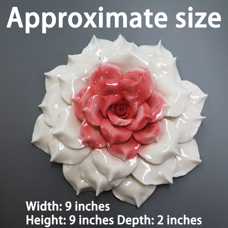 Living room for wall hanging art decor sculpture ceramic rose flower manufacture