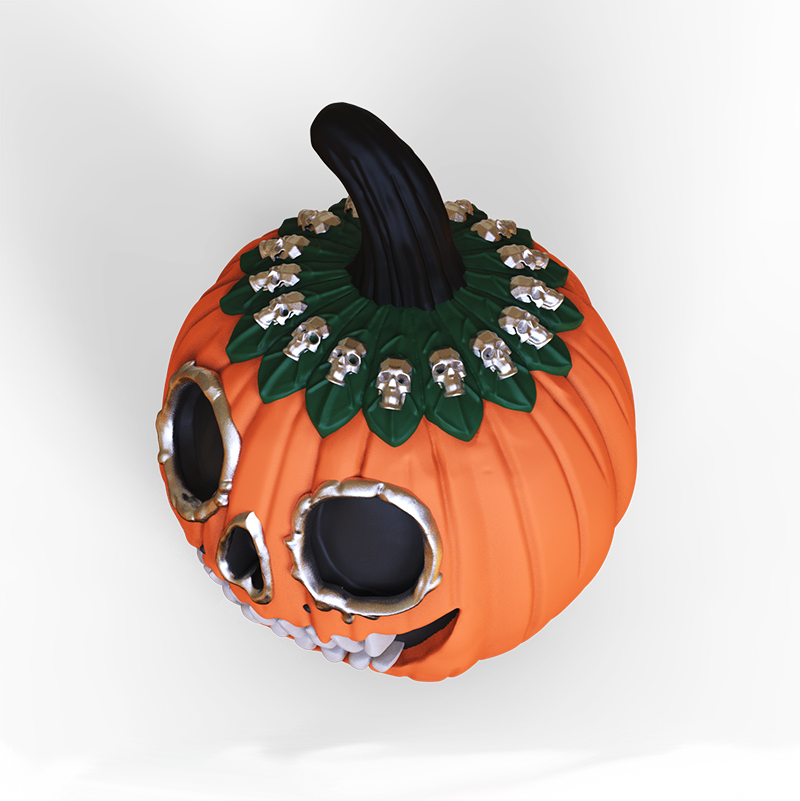 Custom Day of the Dead resin skull pumpkin figurines ornaments manufacture