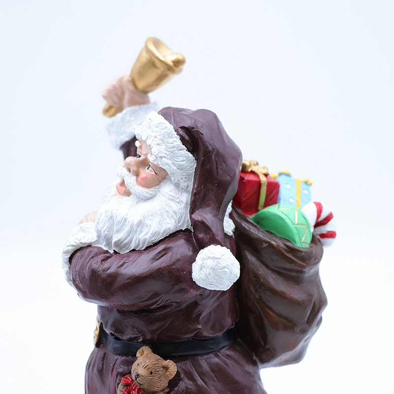 OEM Custom Christmas decor new resin miniature chocolate Santa Claus figurine ornaments tabletop sculpture supplier