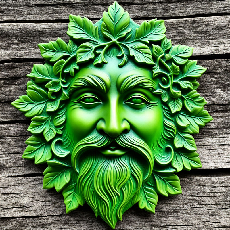 Custom logo outdoor home nordic spring wall living room plaque statue decor resin craft green man statue 3D art pendant factory