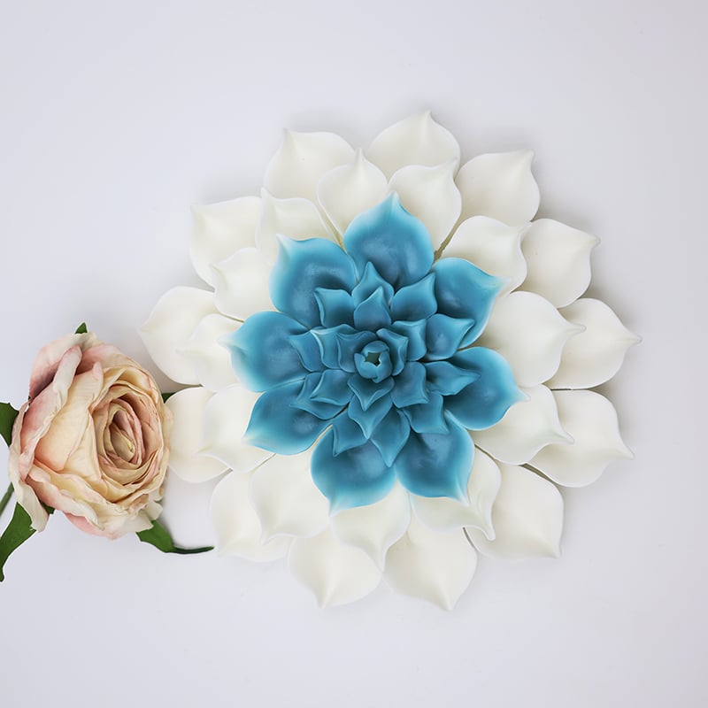 living room for wall hanging decor 3d art ceramic dahlias flower supplier