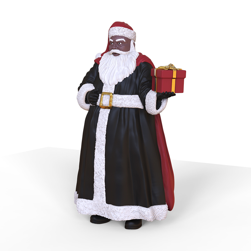Christmas black Santa Claus figurine custom resin ornament factory