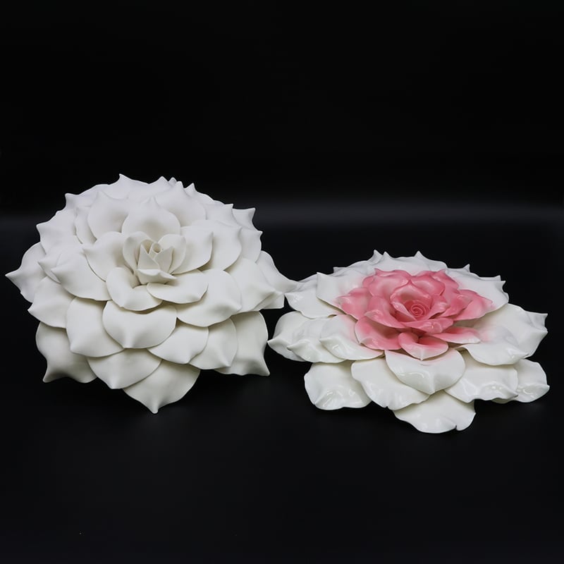 Living room for wall hanging art decor sculpture ceramic rose flower details
