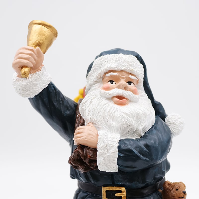 OEM Custom Christmas decor new resin miniature blue Santa Claus figurine ornaments tabletop sculpture manufacture
