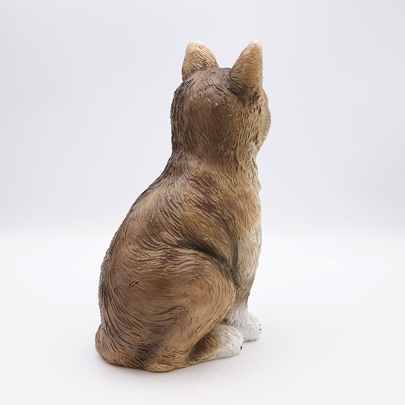 Home decor handmade animal statue cute resin brown cat figurines details