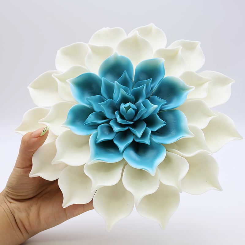 living room for wall hanging decor 3d art ceramic dahlias flower supplier