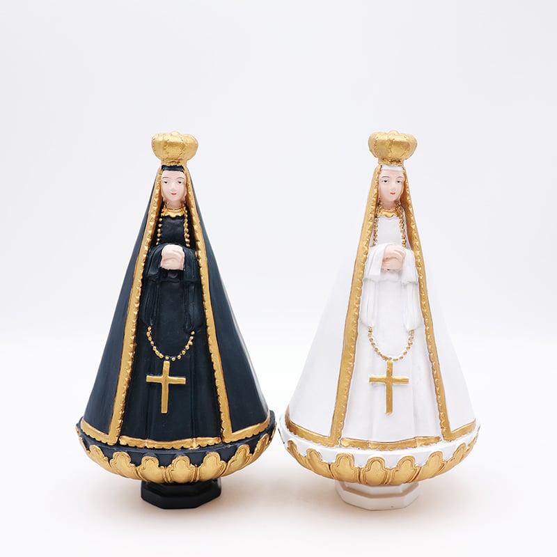 OEM home decor 3d miniaturized religious figure statue custom resin craft dark blue Catholicism virgin mary figurine supplier