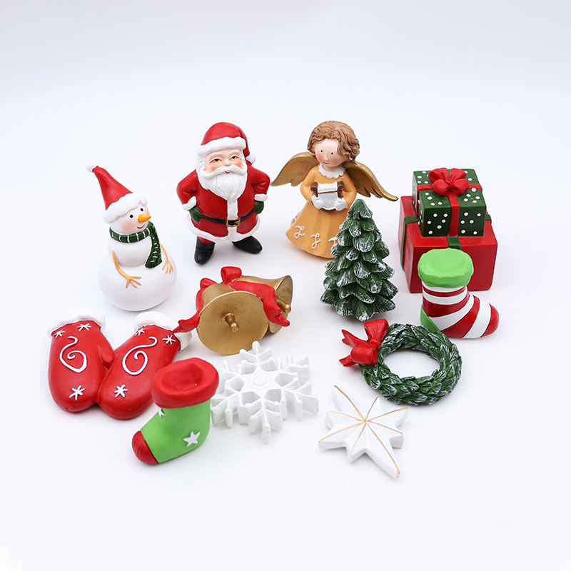 Custom home christmas tree pendant decor mini statue wholesale resin craft santa claus standing hanging figurin ornament details