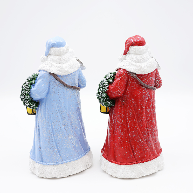 Custom Christmas black skin Santa Claus resin figurine ornament supplier