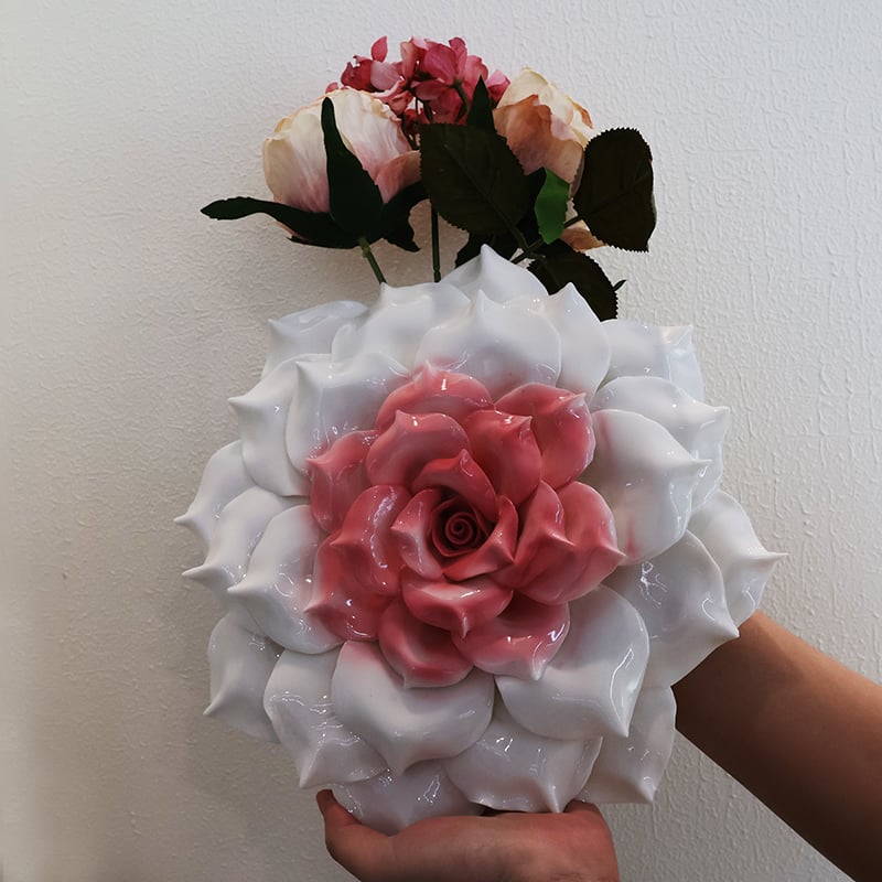 Living room for wall hanging art decor sculpture ceramic rose flower supplier