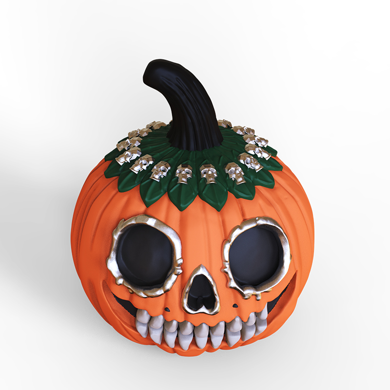 Custom Day of the Dead resin skull pumpkin figurines ornaments factory