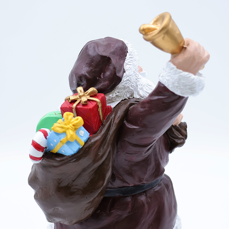 OEM Custom Christmas decor new resin miniature chocolate Santa Claus figurine ornaments tabletop sculpture details