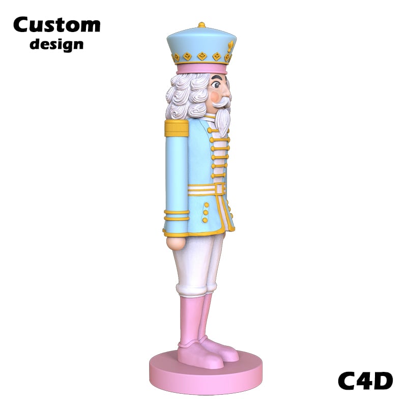 New design pink resin craft Christmas soldier nutcracker figurines supplier