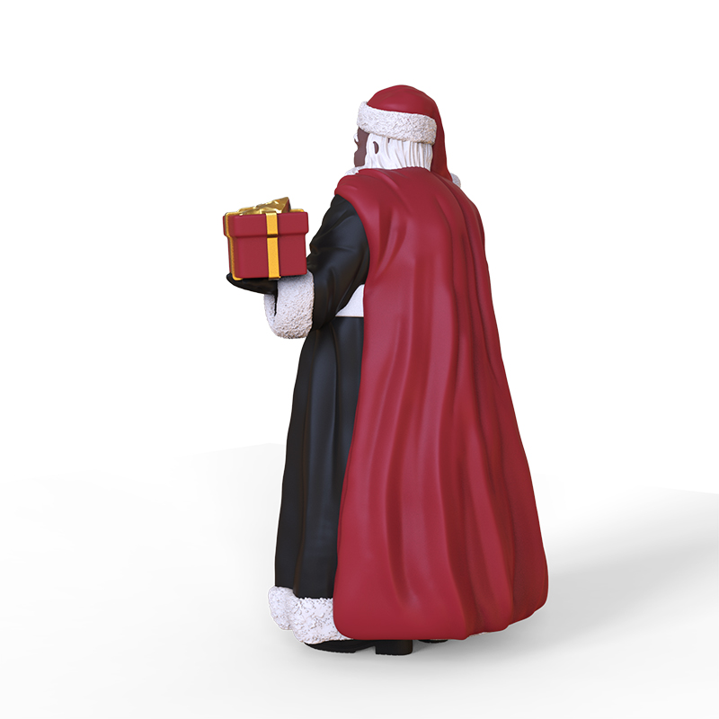 Christmas black Santa Claus figurine custom resin ornament manufacture
