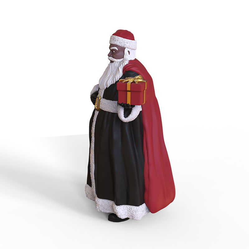 Christmas black Santa Claus figurine custom resin ornament manufacture