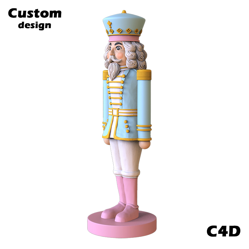 New design pink resin craft Christmas soldier nutcracker figurines manufacture