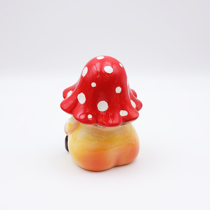 OEM Custom christmas home decor cute red ass figure statue ceramic umbrella shaped mushroom gnome figurine ornaments supplier