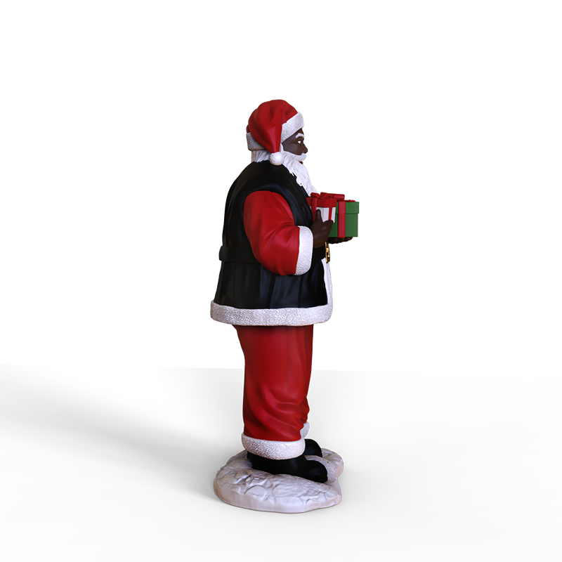 New resin hand gift box black Santa Claus figurine ornament manufacture