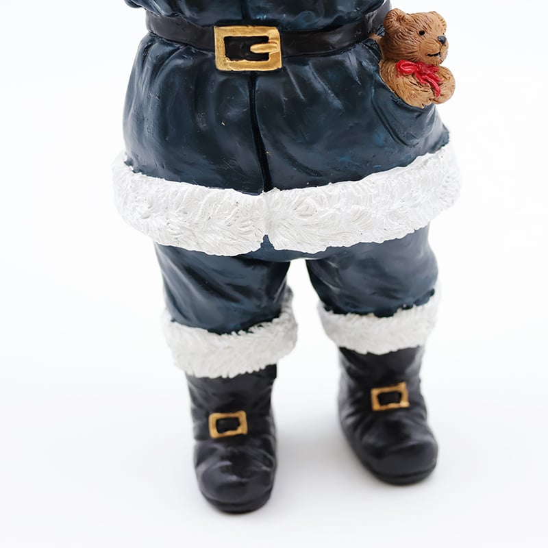 OEM Custom Christmas decor new resin miniature blue Santa Claus figurine ornaments tabletop sculpture manufacture