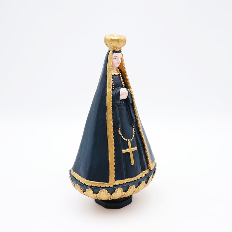 OEM home decor 3d miniaturized religious figure statue custom resin craft dark blue Catholicism virgin mary figurine factory
