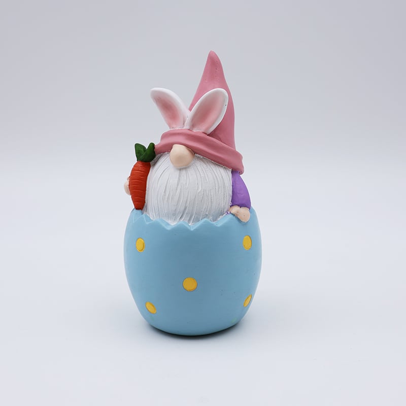 Custom craft Nordic hme festival decorative 3d mini statue wholesale cute resin blue gnome rabbit ears figurines gift factory