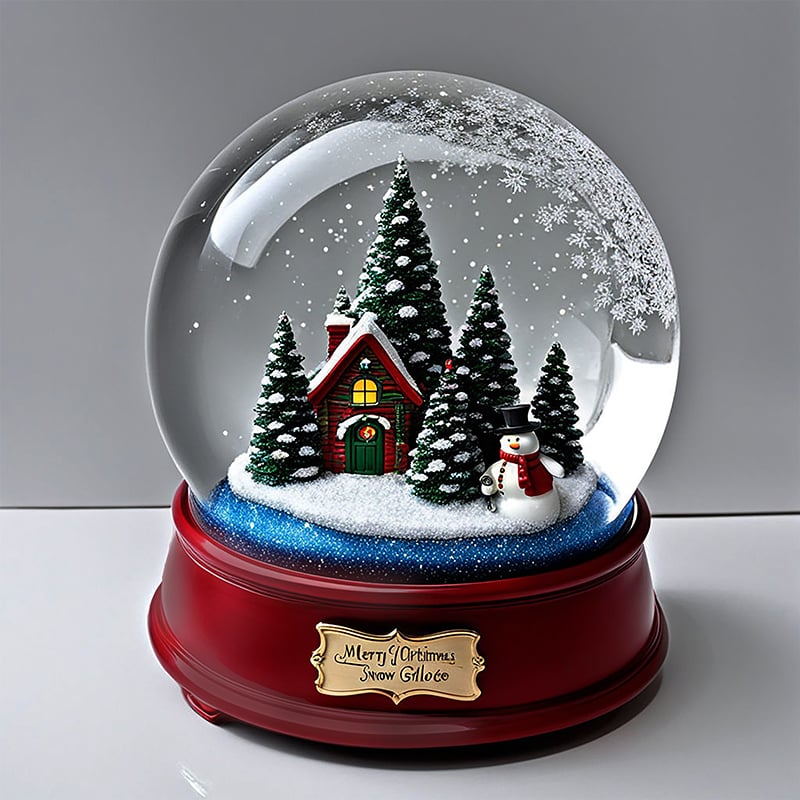 Home decor water glass globe custom resin snow globe souvenir wholesale Christmas mini village figurine snow ball gifst details
