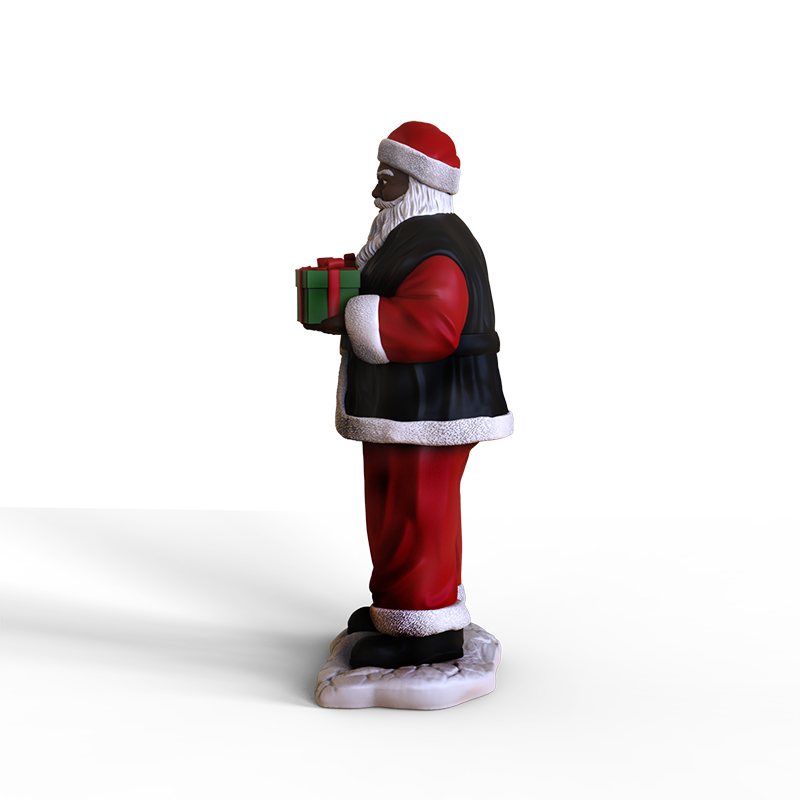 New resin hand gift box black Santa Claus figurine ornament factory