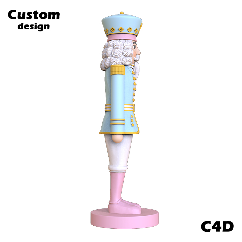 New design pink resin craft Christmas soldier nutcracker figurines factory